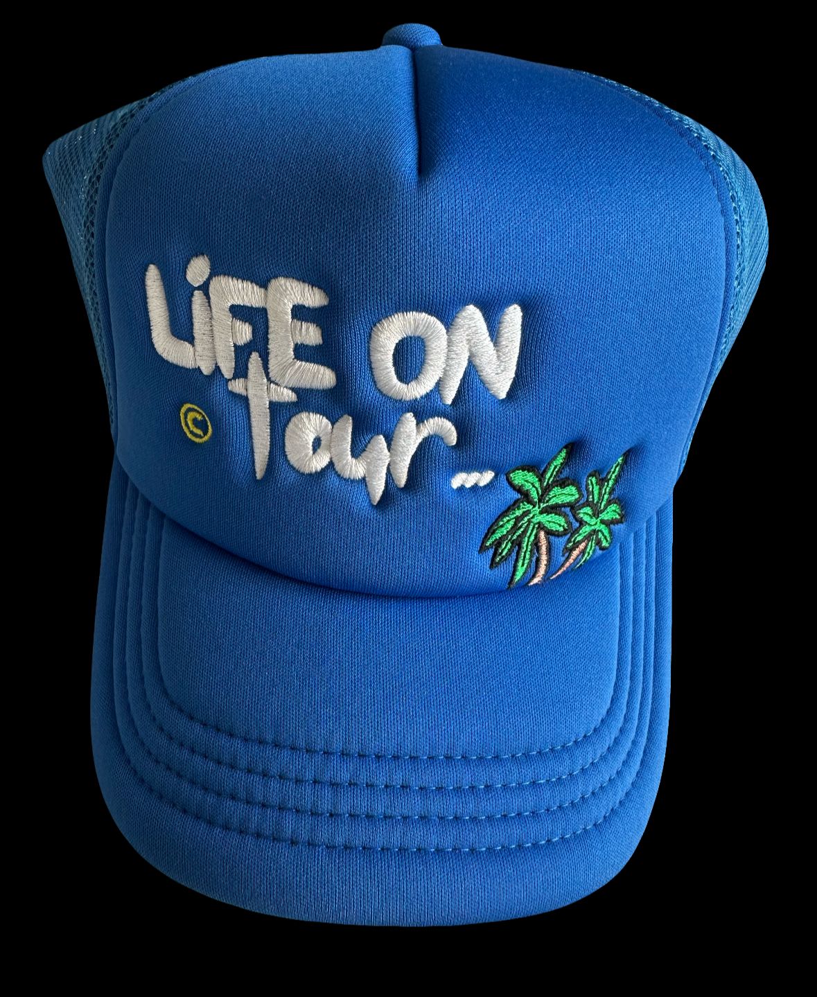 LIFE ON TOUR PALM TREE TRUCKER HAT
